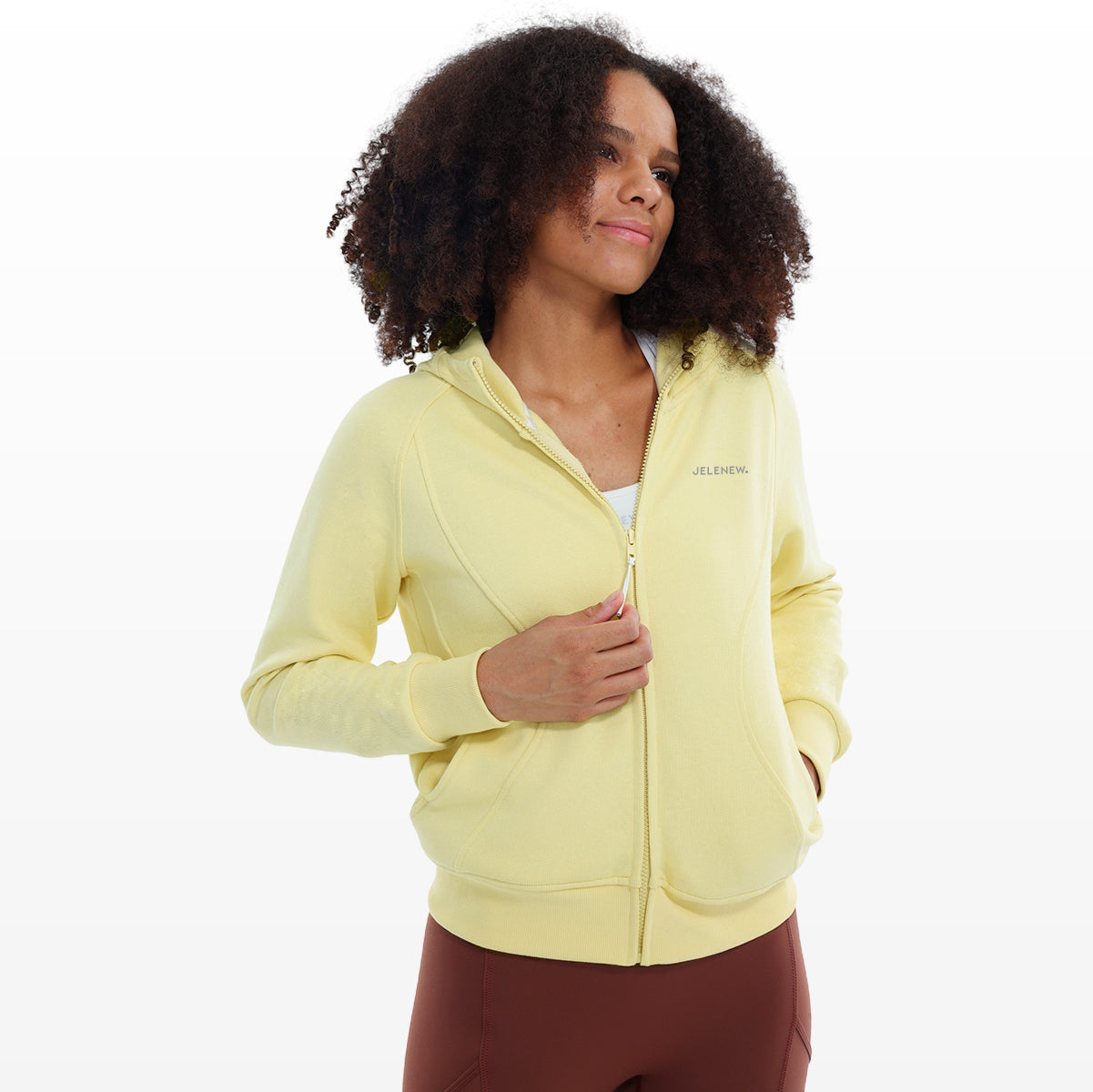 Natural Cotton Zipped Hoodie