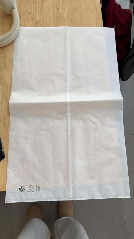 White cotton paper laminated middle sealed bag