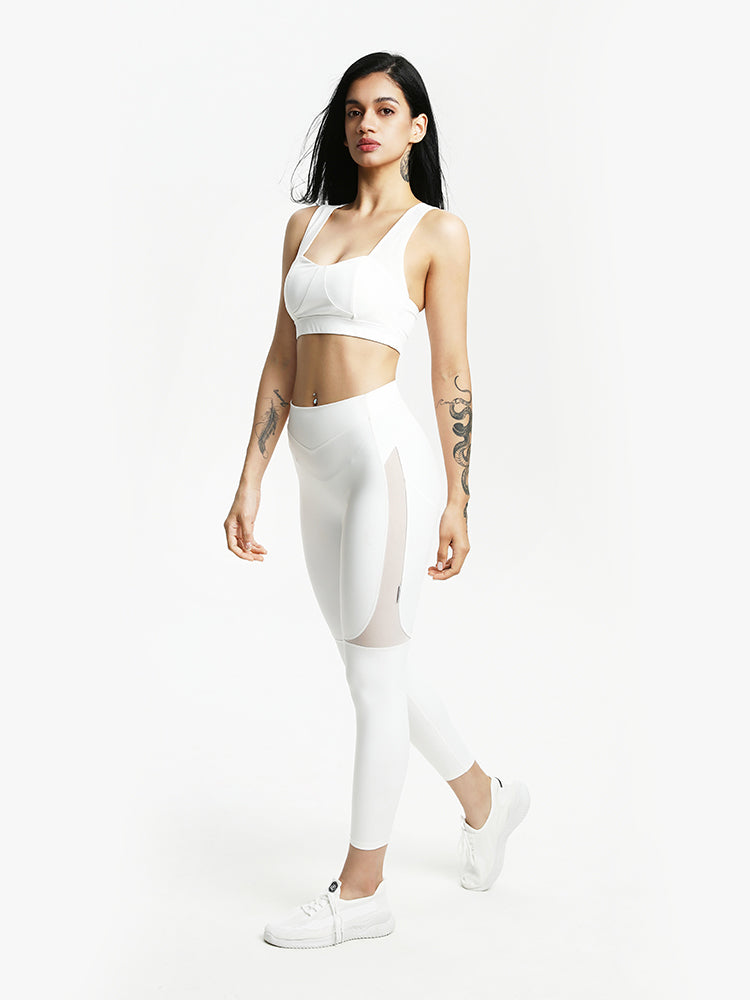 white padded sports bra